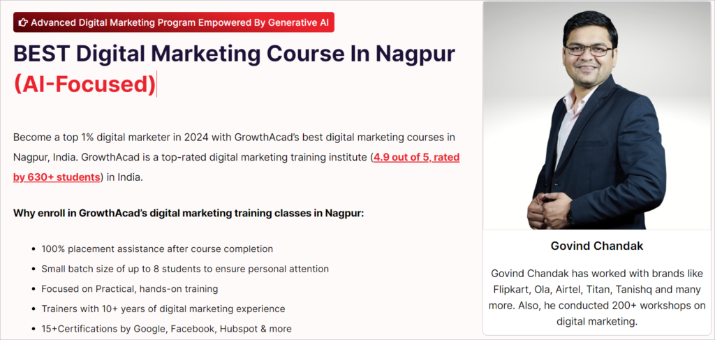 growthacad digital marketing course in nagpur